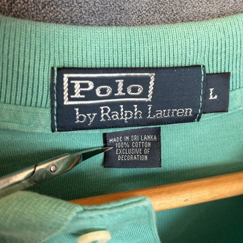 Polo Ralph Lauren Mens Large Teal Short Sleeve Purple Pony Shirt